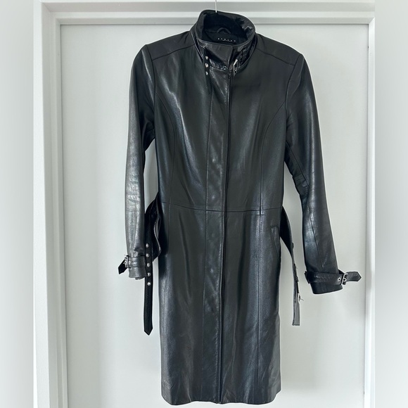 Sisley Genuine Leather Trench Coat - Picture 3 of 12